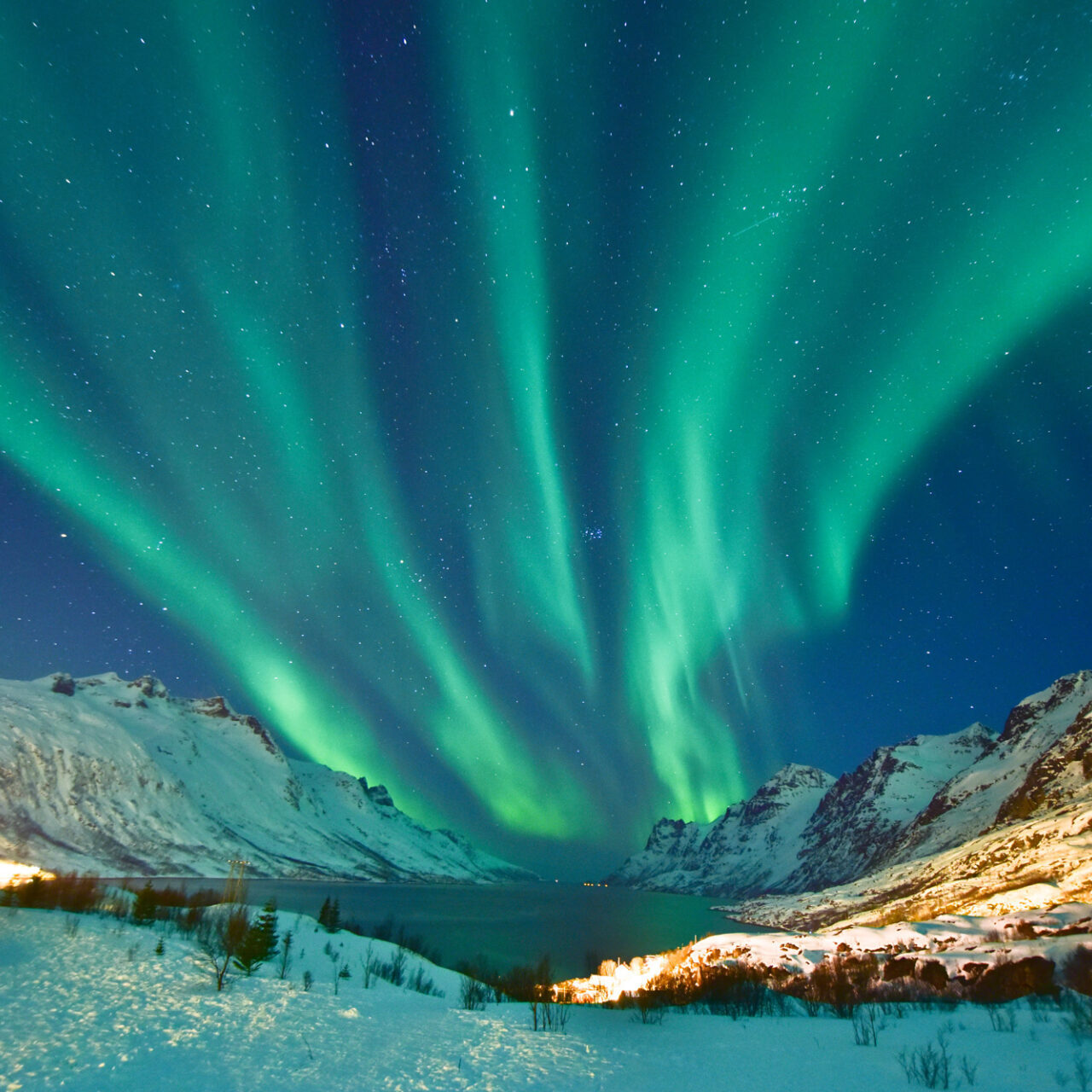 Norway Northern Tromso Surrounds With Aurora Istk